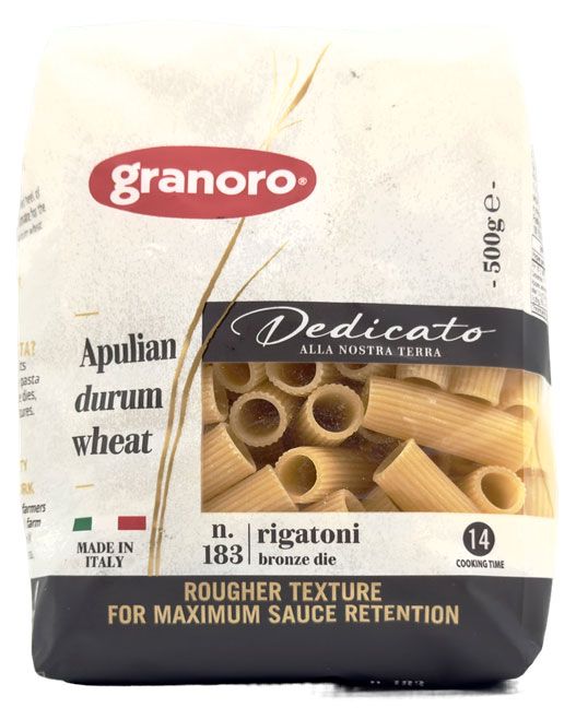 Макаронные изделия Ganoro 183 Riga Ригатони Додикато, 500 г