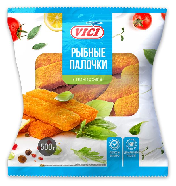 Рыбные палочки VICI в панировке замороженные 500 г 245₽