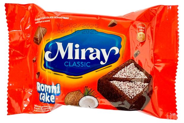 Кекс Miray Romni с шоколадной начинкой и кокосовой посыпкой, 45 г