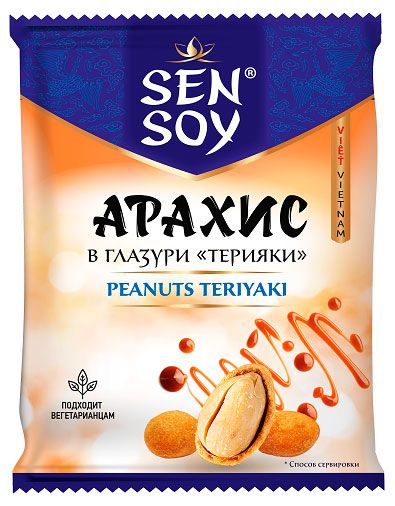 Арахис Sen Soy жареный в глазури со вкусом терияки 42 г 54₽