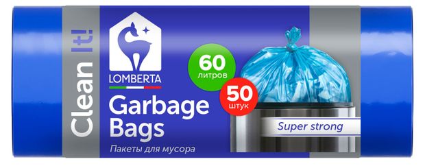 Пакеты для мусора Lomberta 60 л 50 шт 348₽