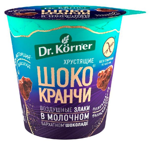 Шококранчи карамельно-рисовые Dr. Korner в молочном шоколаде, 40 г