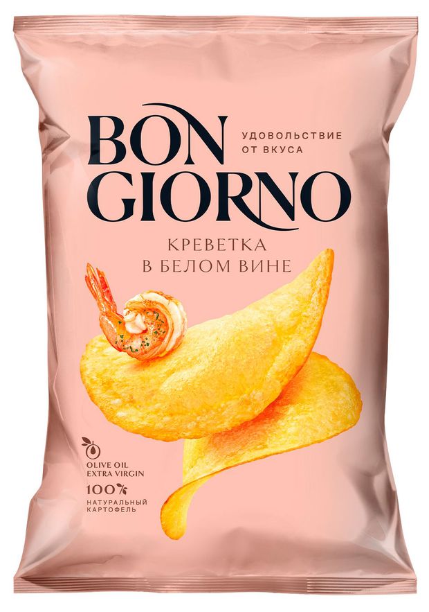Чипсы картофельные Bon Giorno Креветки, 120 г