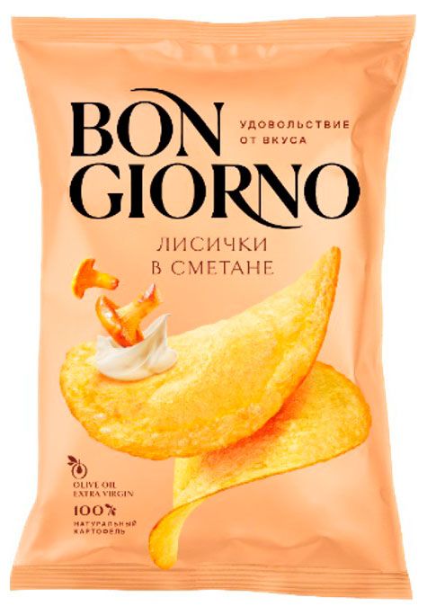 Чипсы, снеки, сухофрукты Чипсы картофельные Bon Giorno Лисички, 120 г