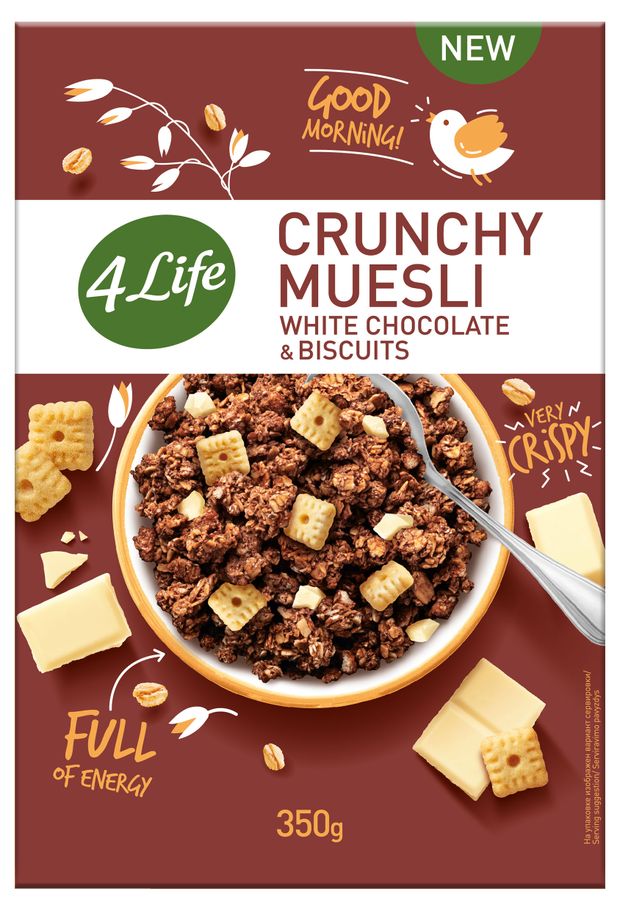 Мюсли хрустящие 4Life с шоколадным печеньем, 350 г
