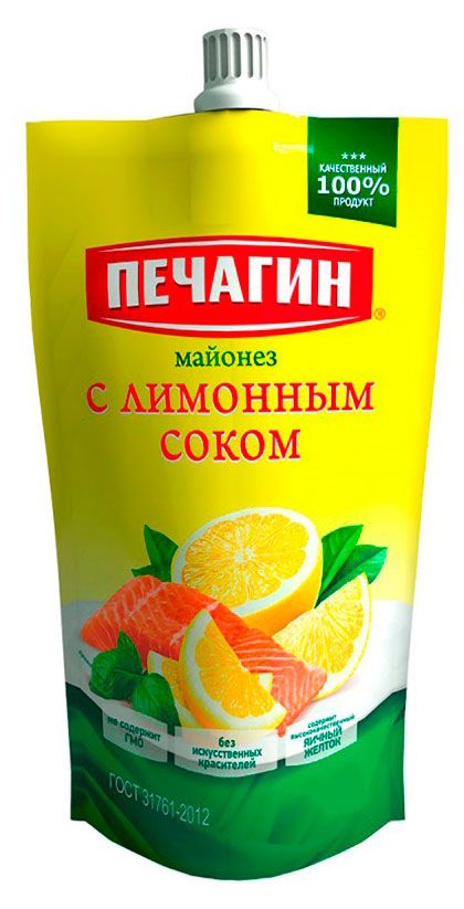 Майонез Печагин с лимонным соком 50% охлажденный, 200 мл