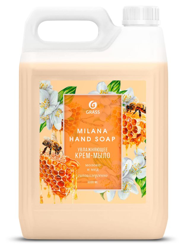 Крем-мыло Grass Milana молоко мед, 5 л