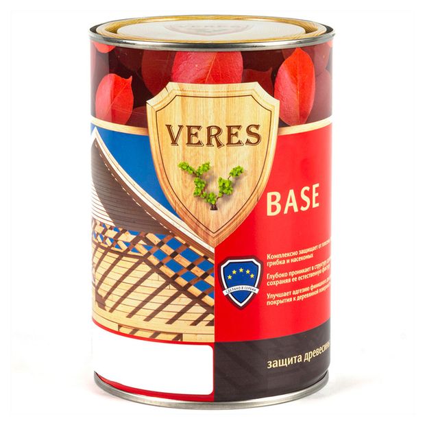 Грунтовка бесцветная по дереву Veres Base, 0,9 л