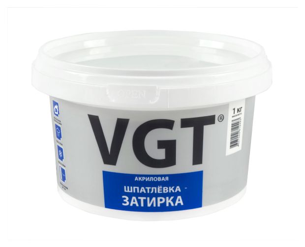 Шпатлевка-затирка VGT водостойкая акриловая, 1 кг