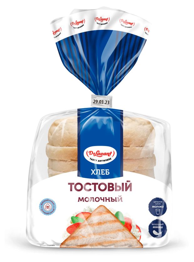 Хлеб Delavant Тостовый молочный нарезка, 240 г