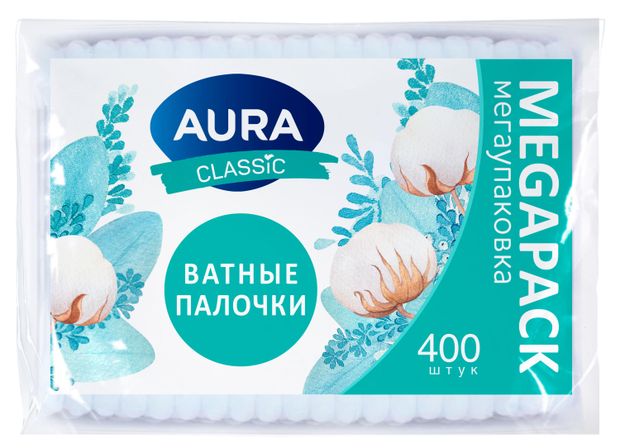 Ватные палочки Aura Classic, 400 шт