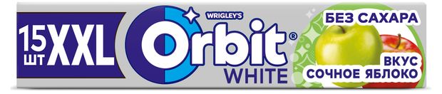 Резинка жевательная Orbit XXL Сочное яблоко без сахара, 20,4 г