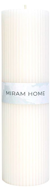 Свеча декоративная Мирам формовая белая, 6х20 см