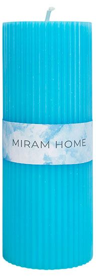 Свеча декоративная Мирам формовая синяя, 6х15 см