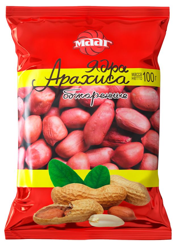 Ядра арахиса МААГ очищенные жареные 100 г 90₽