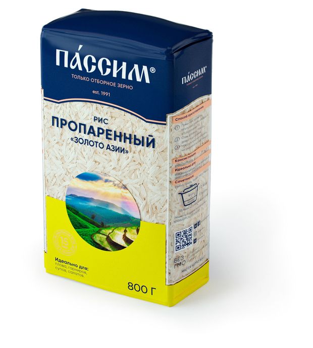 Рис Passim Золото Азии пропаренный 800 г 130₽