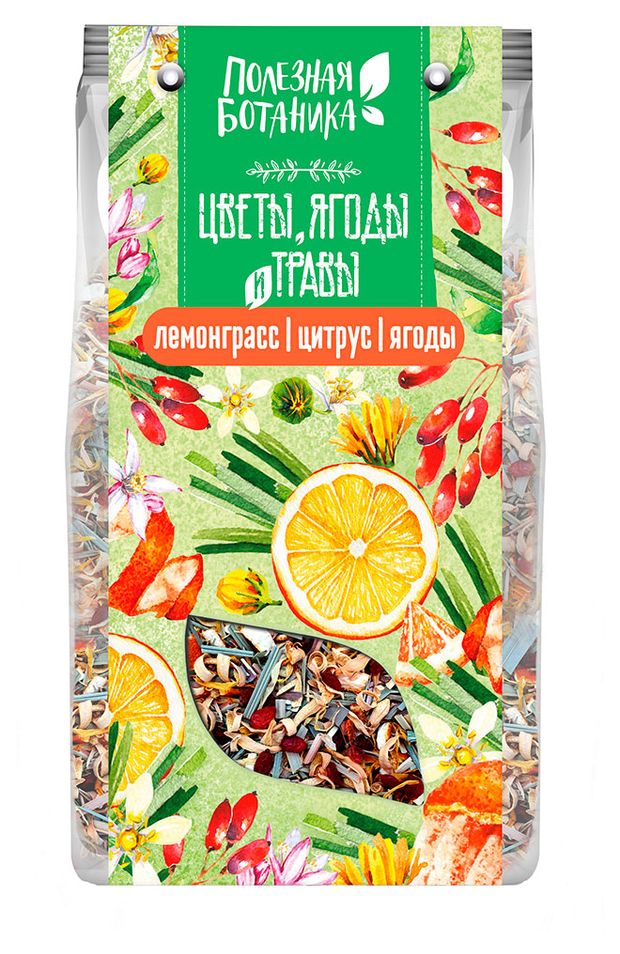 Сбор травяной Полезная Ботаника Лемонграсс цитрус ягоды 75 г 110₽