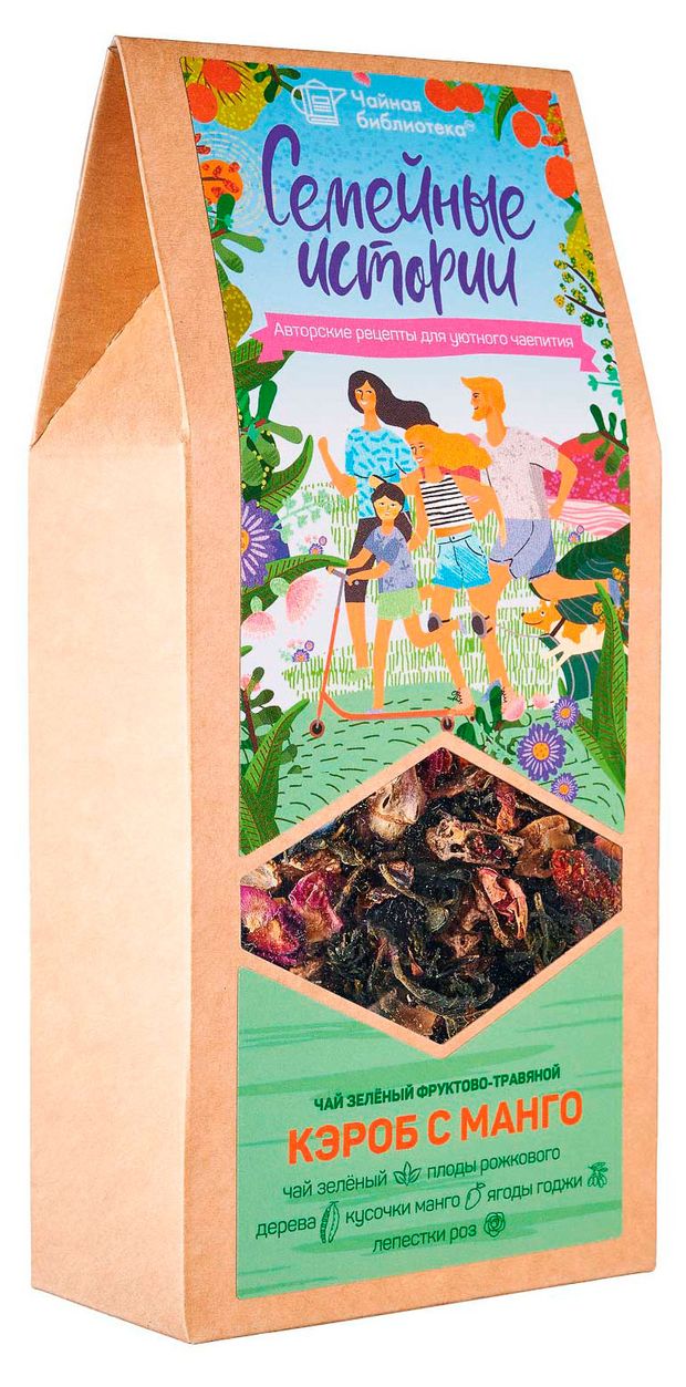 Чай зеленый Чайная библиотека Кэроб с манго, 100 г
