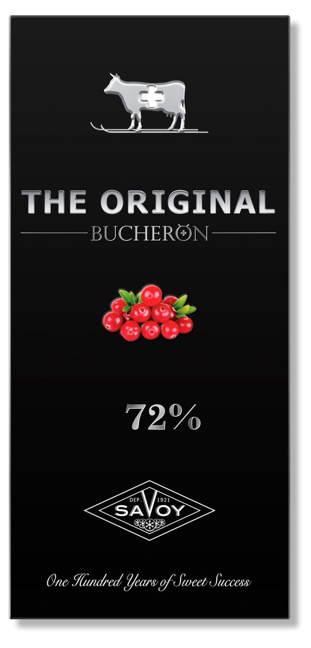 Шоколад горький BUCHERON The Original с кусочками клюквы, 90 г