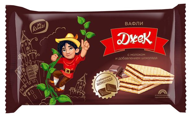 Вафли Konti Джек с шоколадом, 200 г