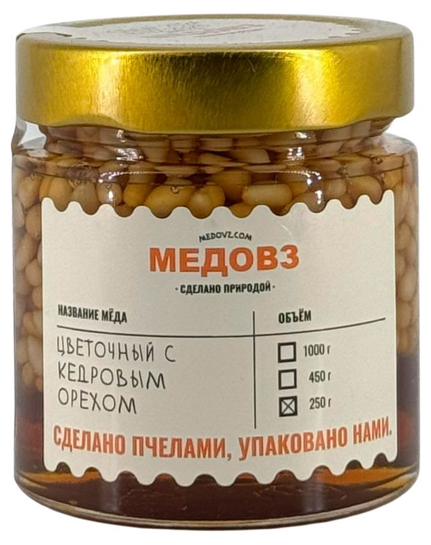 Мед Медовз цветочный с кедровым орехом, 250 г
