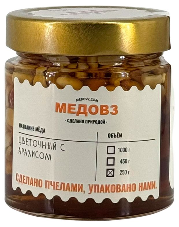 Мед Медовз цветочный с арахисом, 250 г