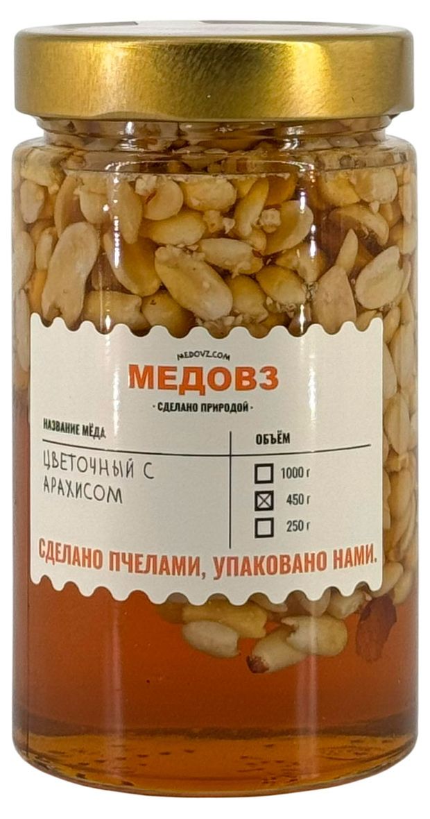 Мед Медовз цветочный с арахисом, 450 г