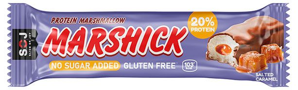 Батончик протеиновый Soj MARSHMALLOW с соленой карамелью в молочном шоколаде 30 г 65₽