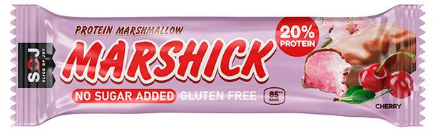 Батончик протеиновый Soj MARSHMALLOW с вишней в молочном шоколаде, 30 г