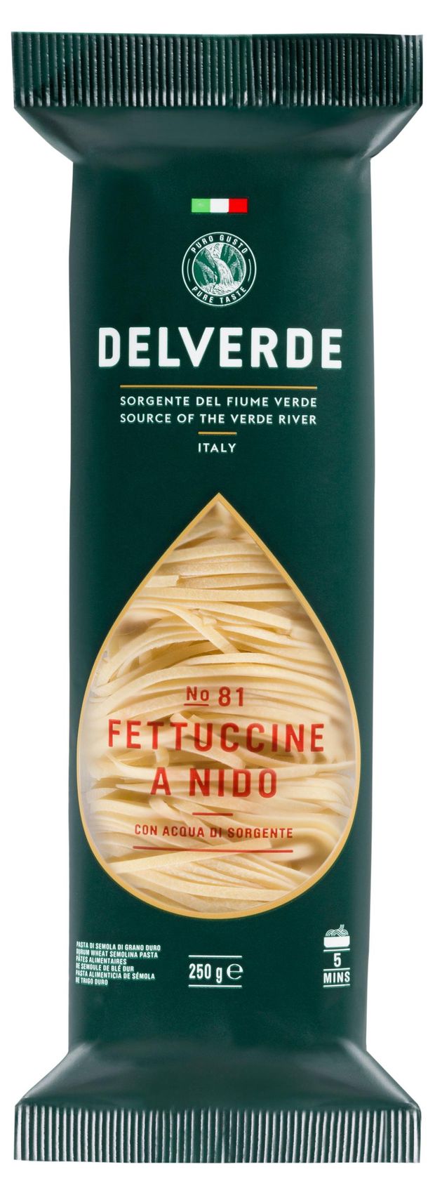 Бакалея  Ашан Макароны изделия Delverde 81 Fettuccine, 250 г