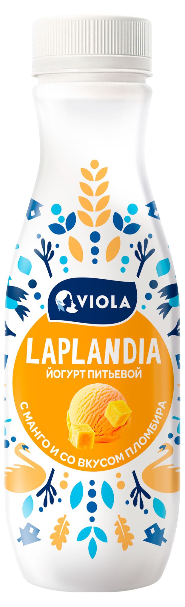 Йогурт питьевой Laplandia манго со вкусом пломбира, 260 г