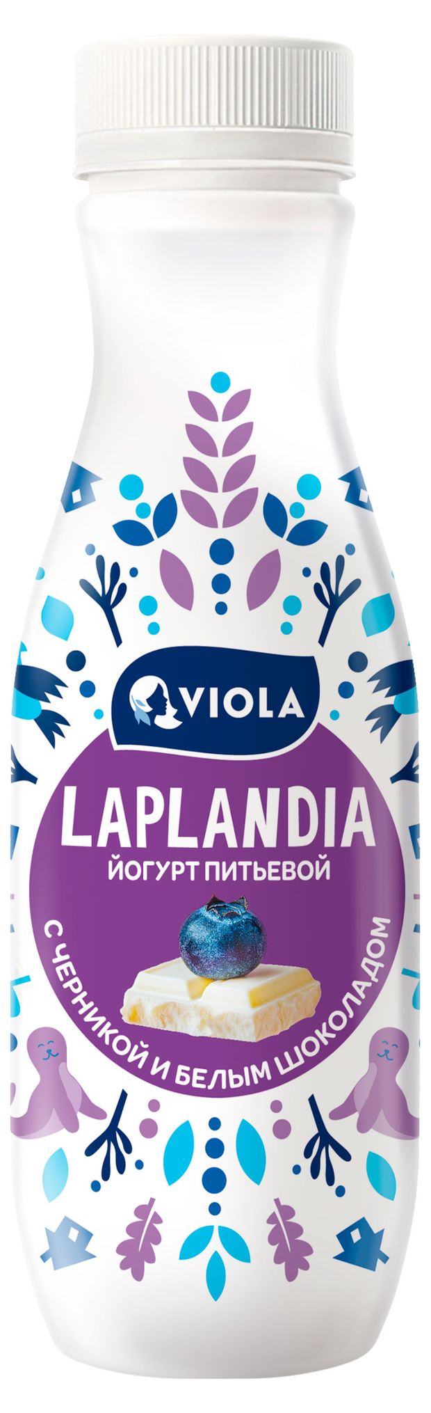 Йогурт питьевой Laplandia черника и белый шоколад, 260 г