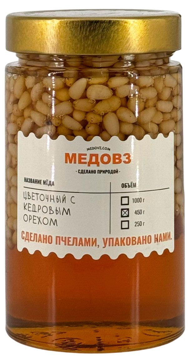 Мед Медовз цветочный с кедровым орехом, 450 г