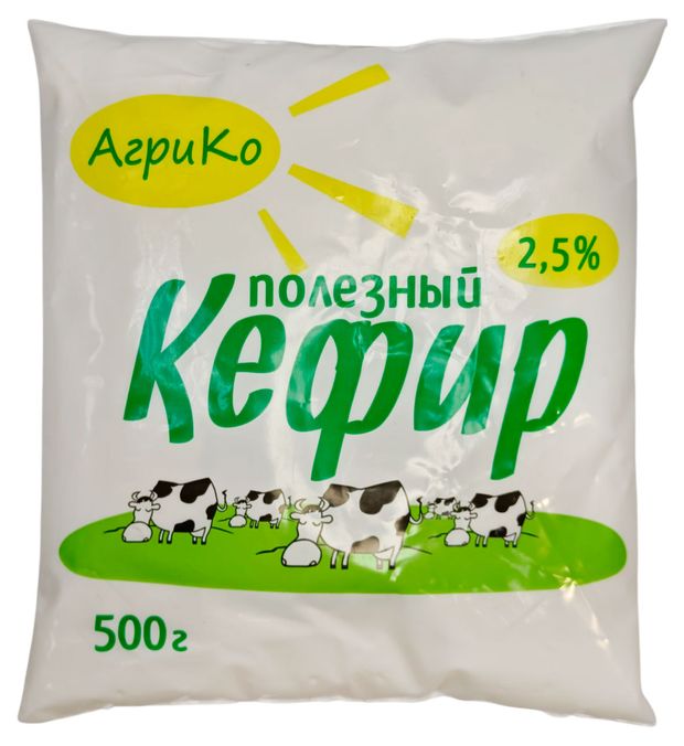 Кефир АгриКо в пакете 2,5% БЗМЖ, 500 г