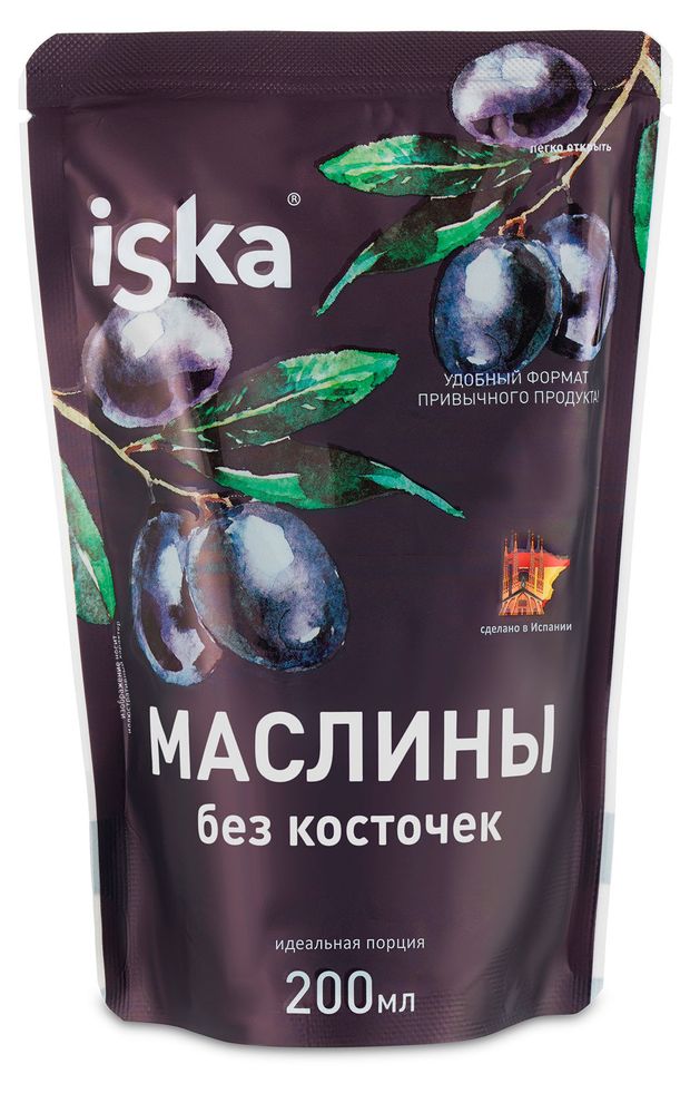 Маслины iska без косточек 200 мл 110₽