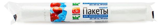 Пакеты для замораживания Grifon 18 мкм 25x35 см, 30 шт