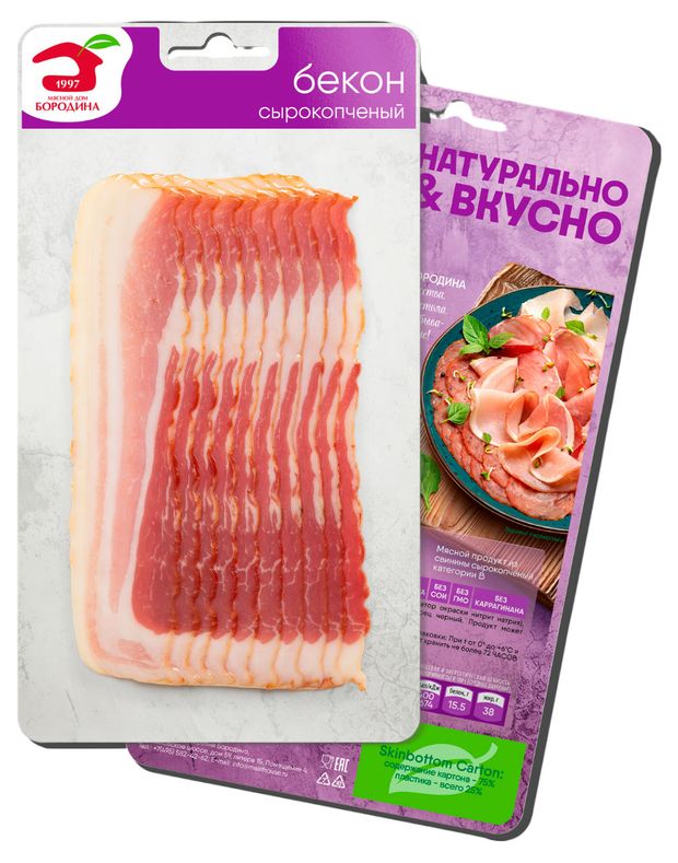 Бекон сырокопченый Мясной Дом Бородина нарезка, 95 г