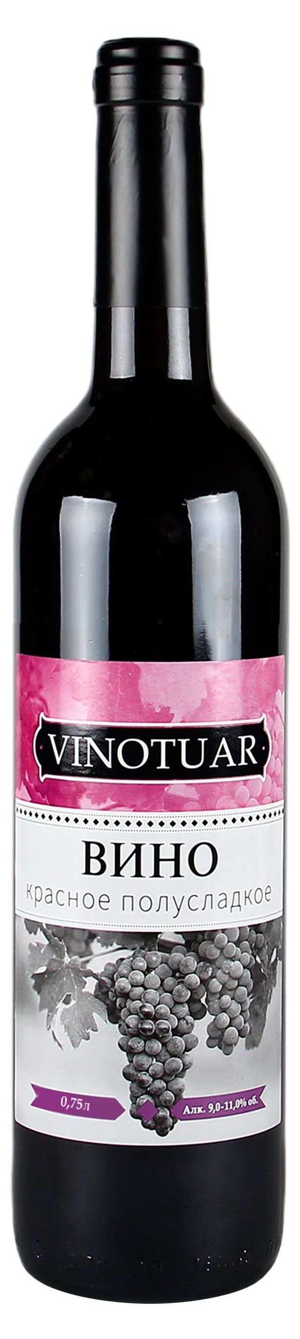 Вино Vinotuar красное полусладкое Россия, 0,75 л