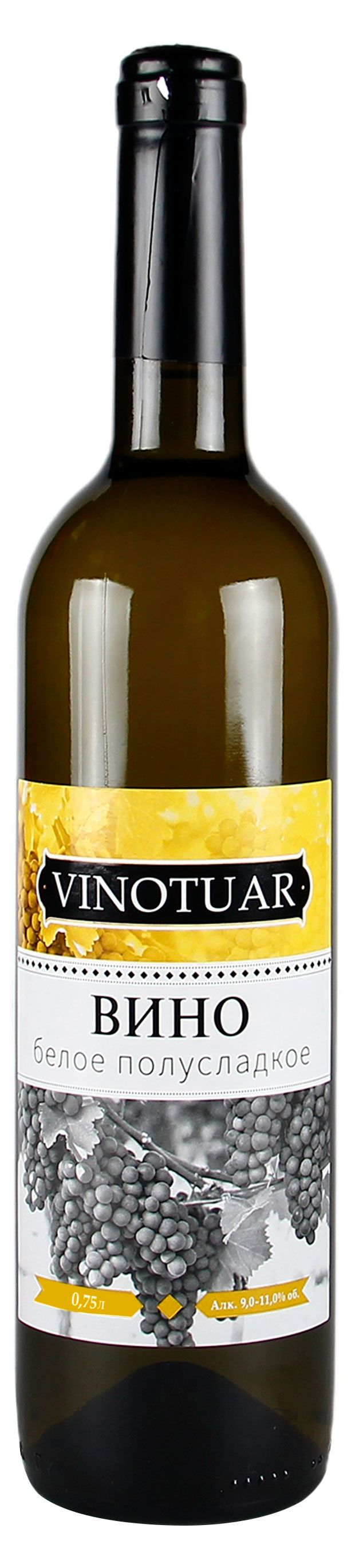 Вино Vinotuar белое полусладкое Россия, 0,75 л