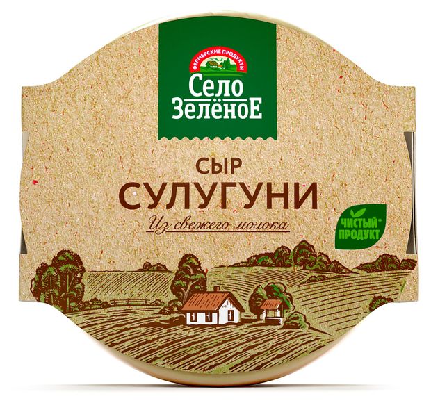 Сыр рассольный Сулугуни Село Зеленое 40% БЗМЖ, 300 г