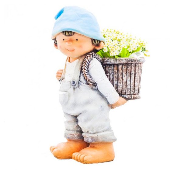 Фигура садовая ТПК Полиформ Мальчик-кашпо, 29х19х46 см