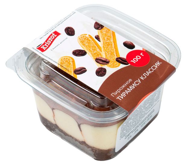 Пирожное бисквитное Kristof Тирамису классик с кремом маскарпоне порционное охлажденное, 100 г