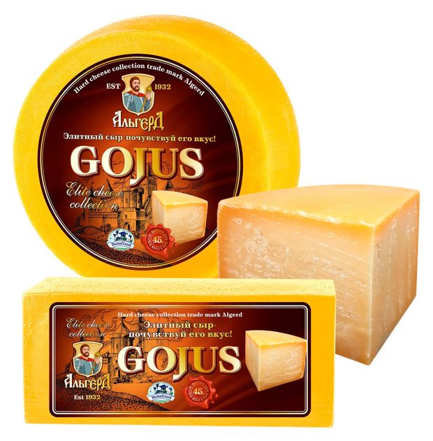 Сыр твердый Gojus Верхнедвинский 45% БЗМЖ, вес