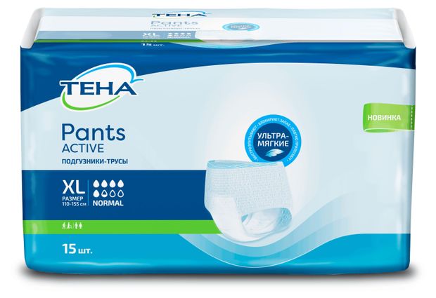 Подгузники-трусы ТЕНА Pants Active normal XL, 15 шт