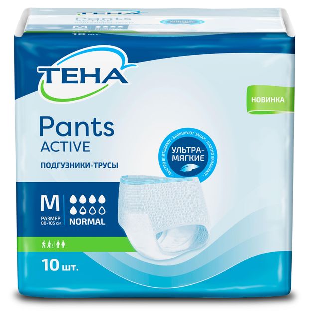 Подгузники-трусы ТЕНА Pants Active normal M 10 шт 779₽