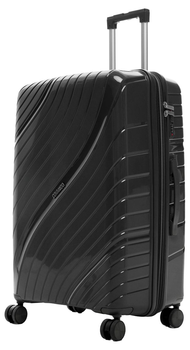 Чемодан жесткий COMMODO серый 8 колес, 89 л