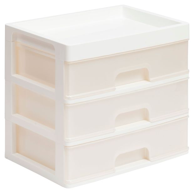 Органайзер для мелочей Violet 3 ящика белый, 25х17,8х22,5 см
