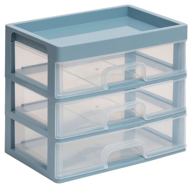 Органайзер для мелочей Violet 3 ящика серый, 25х17,8х22,5 см