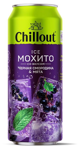 Напиток газированный Chillout ICE мохито со вкусом черной смородины и мяты, 450 мл