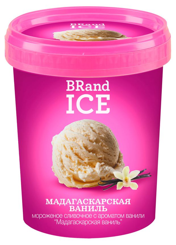 Замороженные продукты  Ашан Мороженое сливочное BRandICE Мадагаскарская ваниль 10% БЗМЖ, 250 г